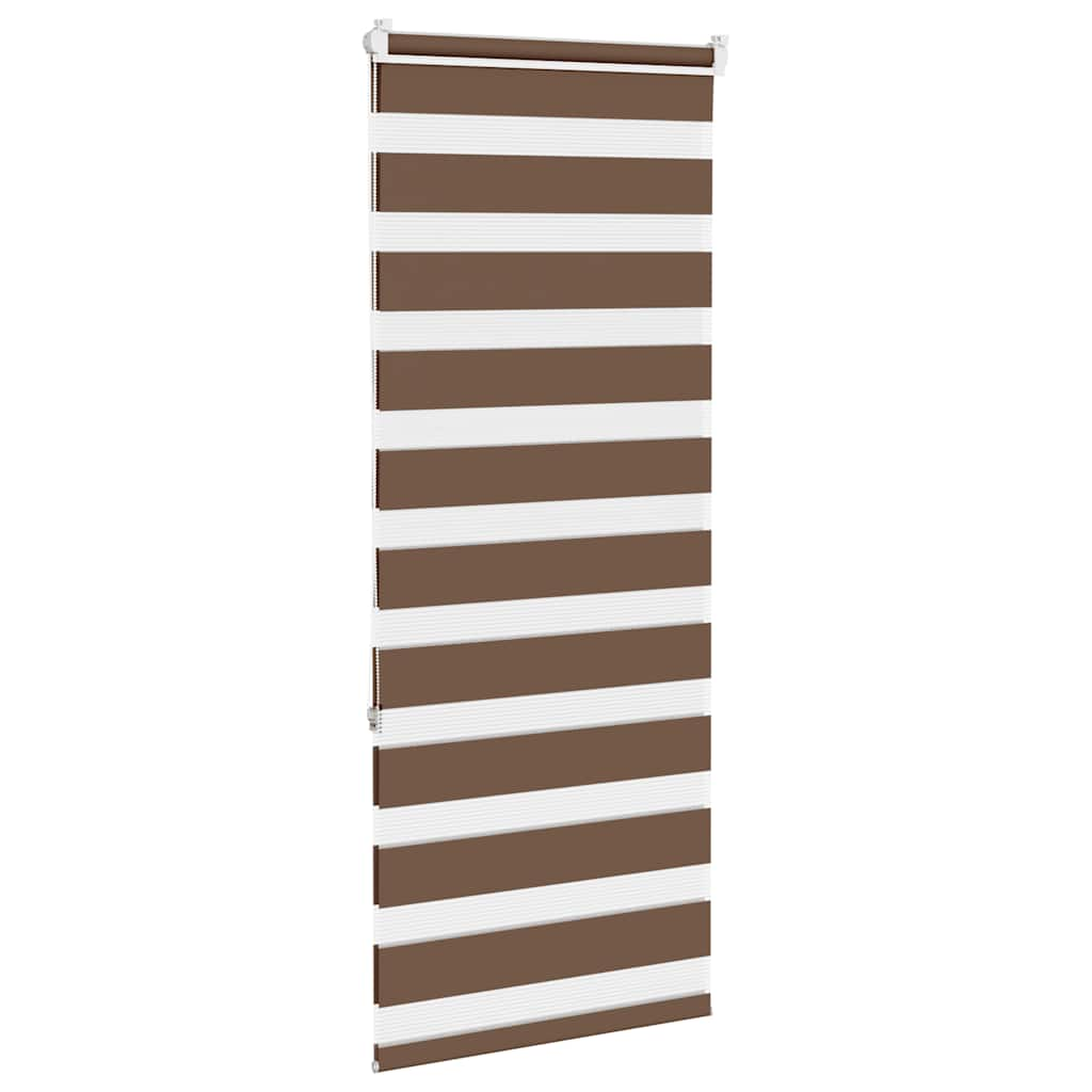 vidaXL Zebra Blind Brown 55x150 cm Fabric Width 50.9 cm Polyester