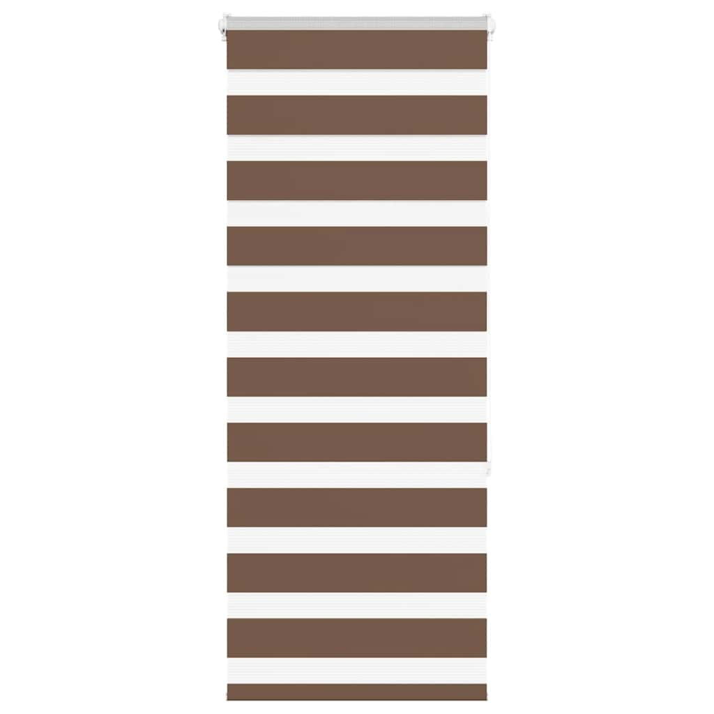 vidaXL Zebra Blind Brown 65x150 cm Fabric Width 60.9 cm Polyester