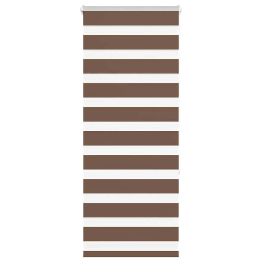 vidaXL Zebra Blind Brown 65x150 cm Fabric Width 60.9 cm Polyester