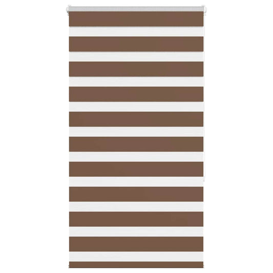 vidaXL Zebra Blind Brown 90x150 cm Fabric Width 85.9 cm Polyester