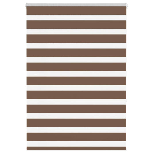 vidaXL Zebra Blind Brown 95x150 cm Fabric Width 90.9 cm Polyester