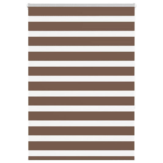 vidaXL Zebra Blind Brown 100x150 cm Fabric Width 95.9 cm Polyester