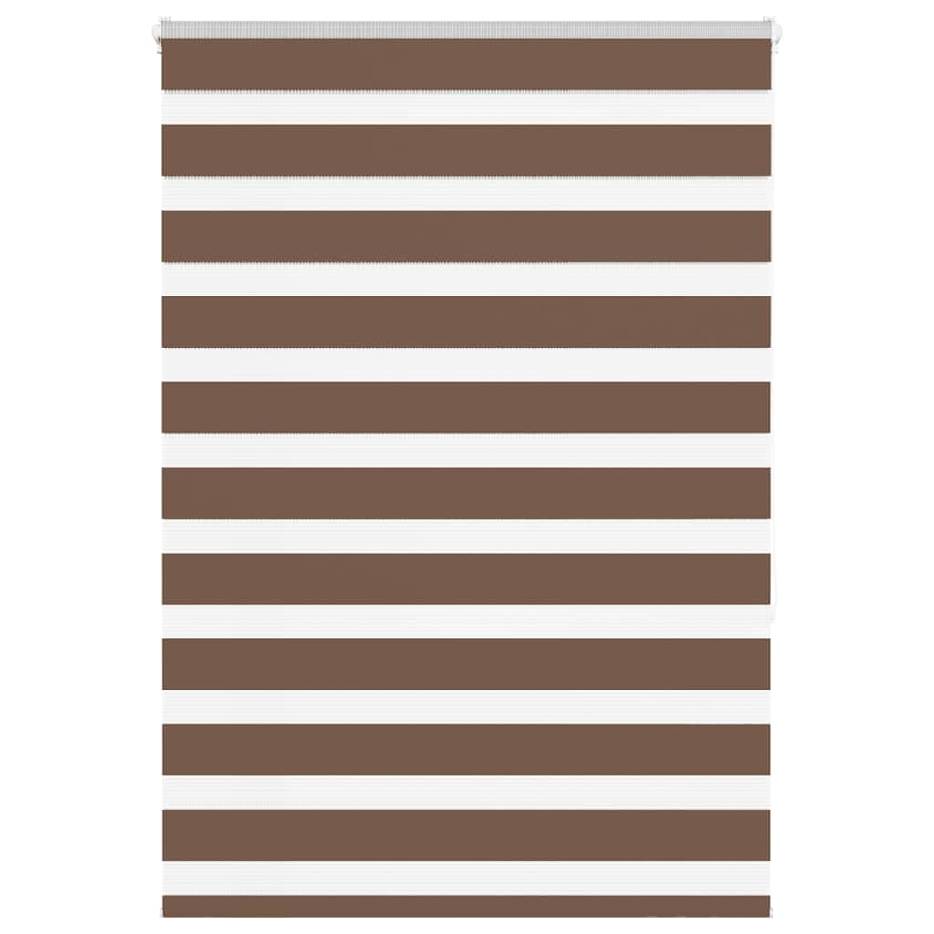 vidaXL Zebra Blind Brown 105x150 cm Fabric Width 100.9 cm Polyester