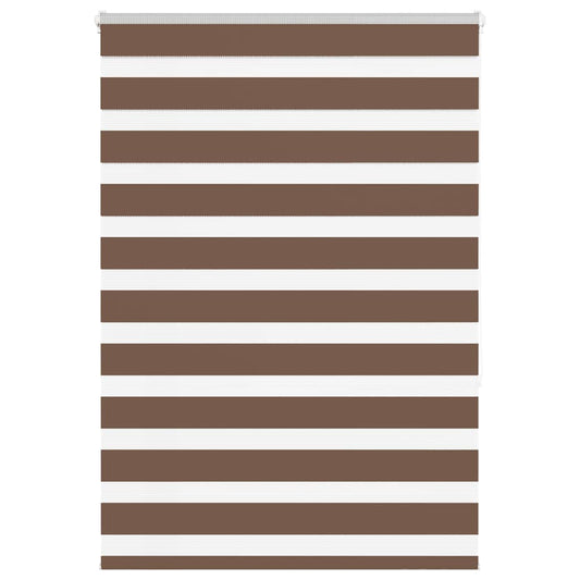 vidaXL Zebra Blind Brown 105x150 cm Fabric Width 100.9 cm Polyester