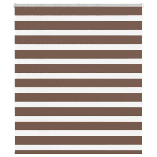 vidaXL Zebra Blind Brown 120x150 cm Fabric Width 115.9 cm Polyester