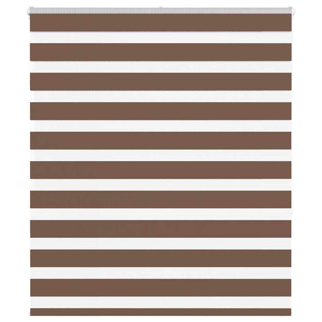 vidaXL Zebra Blind Brown 125x150 cm Fabric Width 120.9 cm Polyester