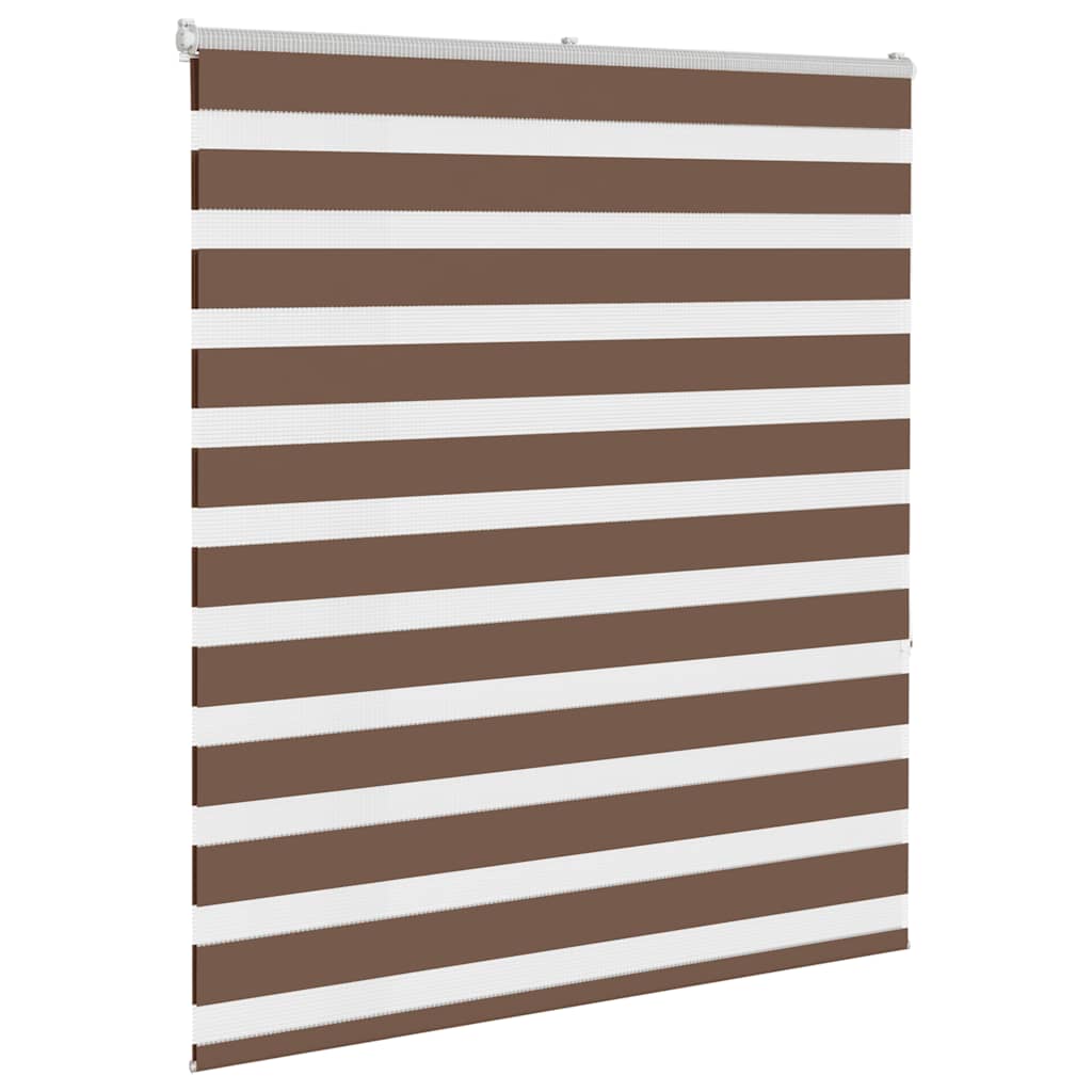 vidaXL Zebra Blind Brown 125x150 cm Fabric Width 120.9 cm Polyester