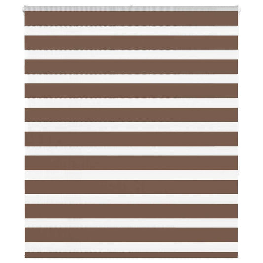 vidaXL Zebra Blind Brown 130x150 cm Fabric Width 125.9 cm Polyester