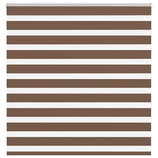 vidaXL Zebra Blind Brown 140x150 cm Fabric Width 135.9 cm Polyester