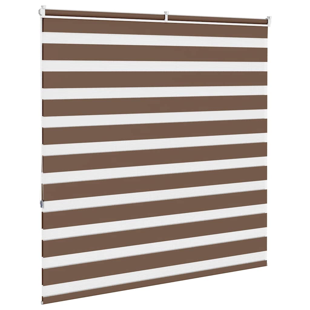 vidaXL Zebra Blind Brown 140x150 cm Fabric Width 135.9 cm Polyester