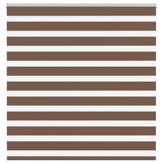 vidaXL Zebra Blind Brown 145x150 cm Fabric Width 140.9 cm Polyester