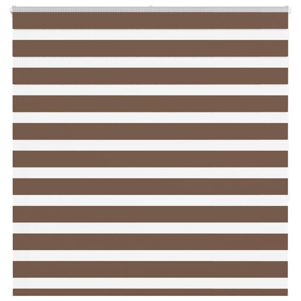 vidaXL Zebra Blind Brown 150x150 cm Fabric Width 145.9 cm Polyester