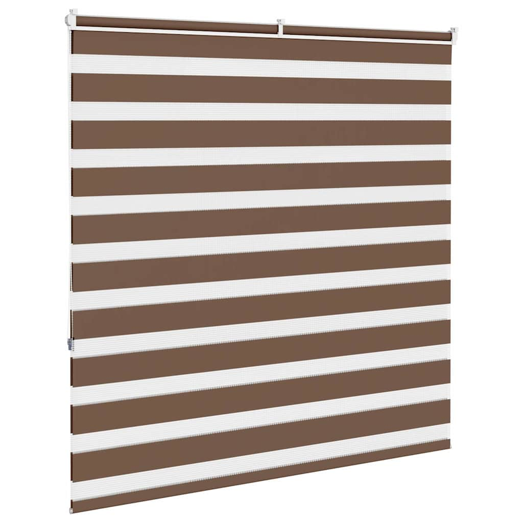 vidaXL Zebra Blind Brown 150x150 cm Fabric Width 145.9 cm Polyester