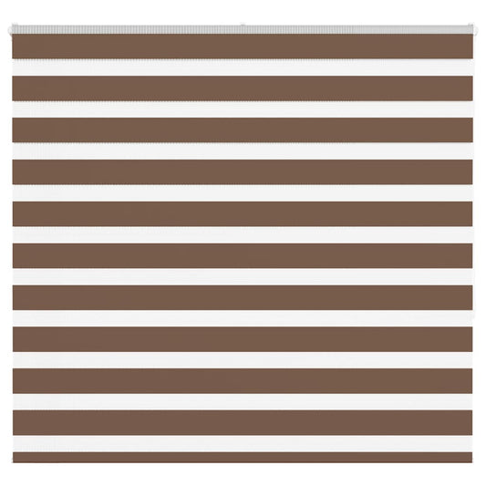 vidaXL Zebra Blind Brown 155x150 cm Fabric Width 150.9 cm Polyester