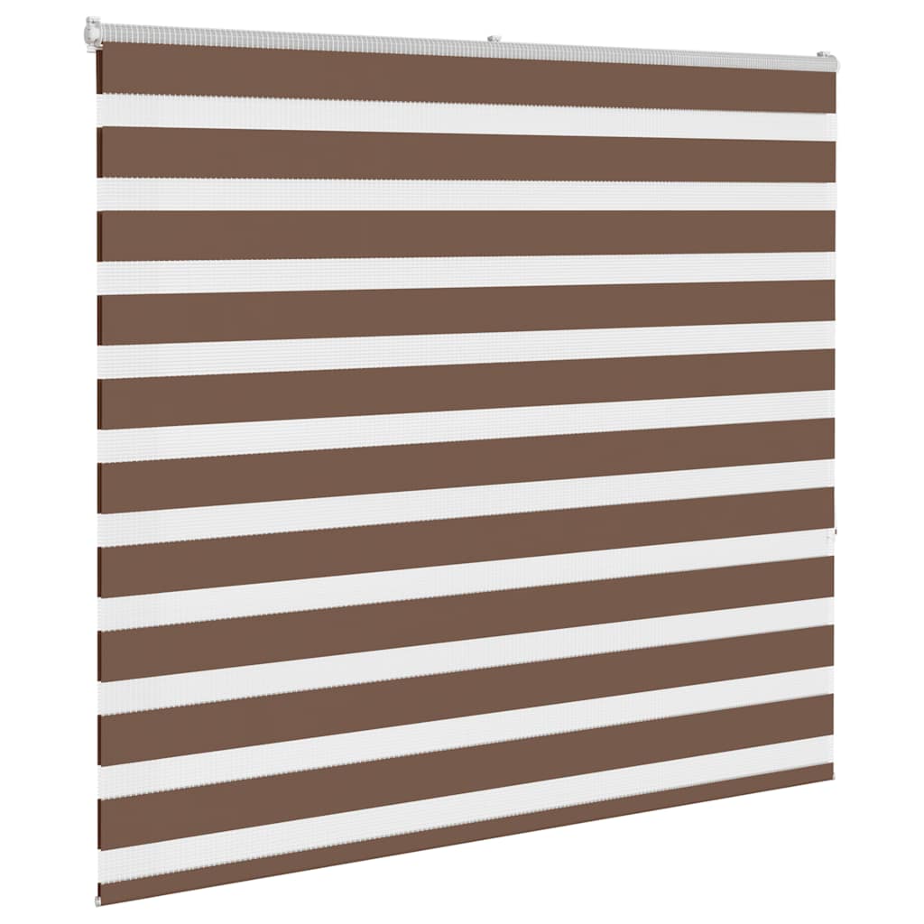 vidaXL Zebra Blind Brown 160x150 cm Fabric Width 155.9 cm Polyester