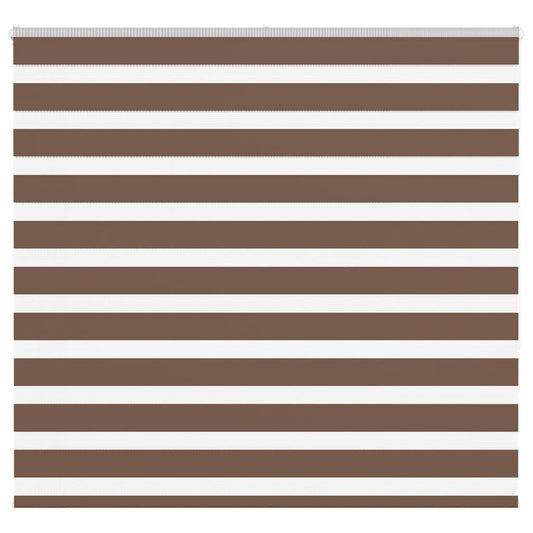 vidaXL Zebra Blind Brown 165x150 cm Fabric Width 160.9 cm Polyester