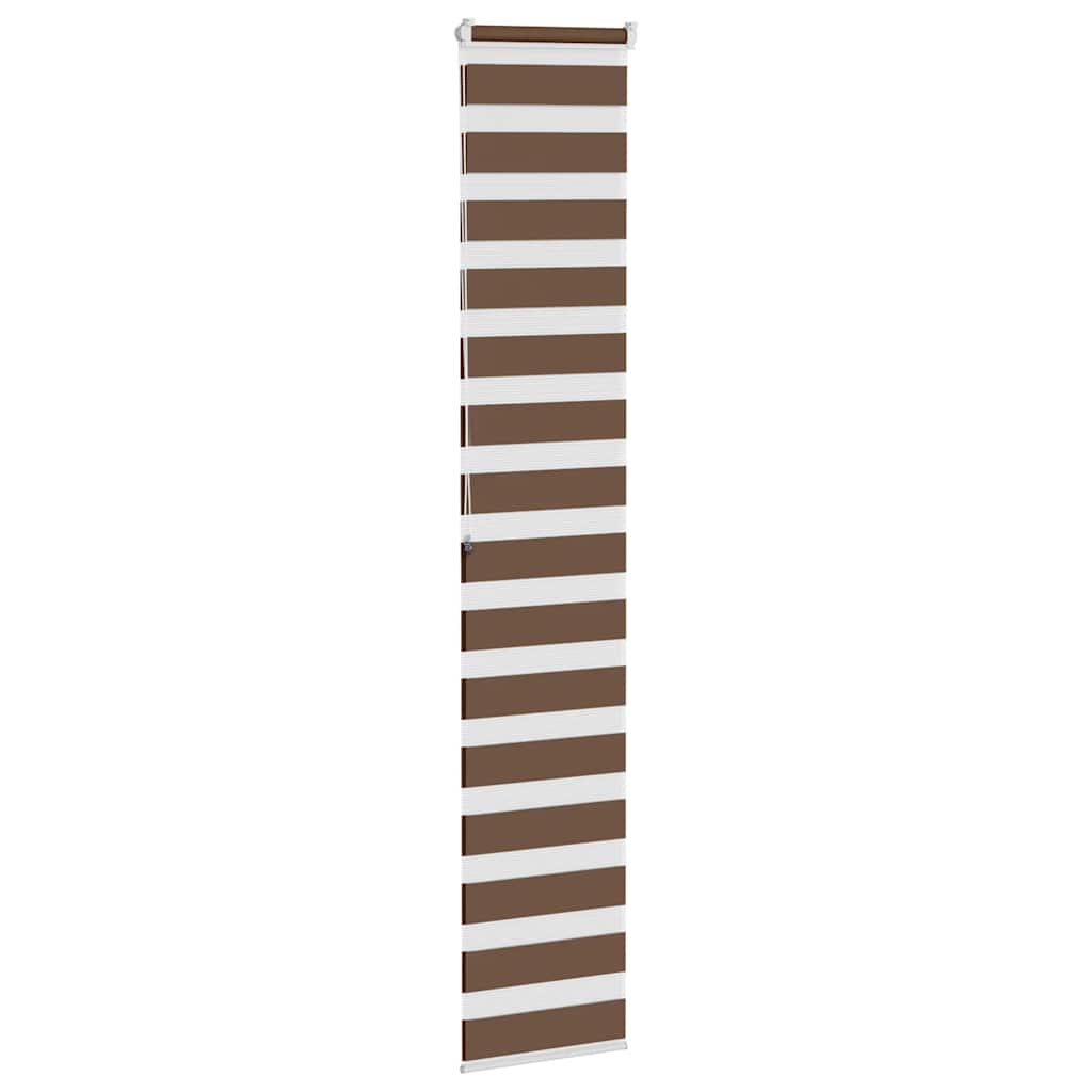 vidaXL Zebra Blind Brown 45x200 cm Fabric Width 40.9 cm Polyester