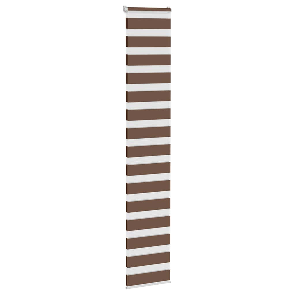 vidaXL Zebra Blind Brown 50x200 cm Fabric Width 45.9 cm Polyester