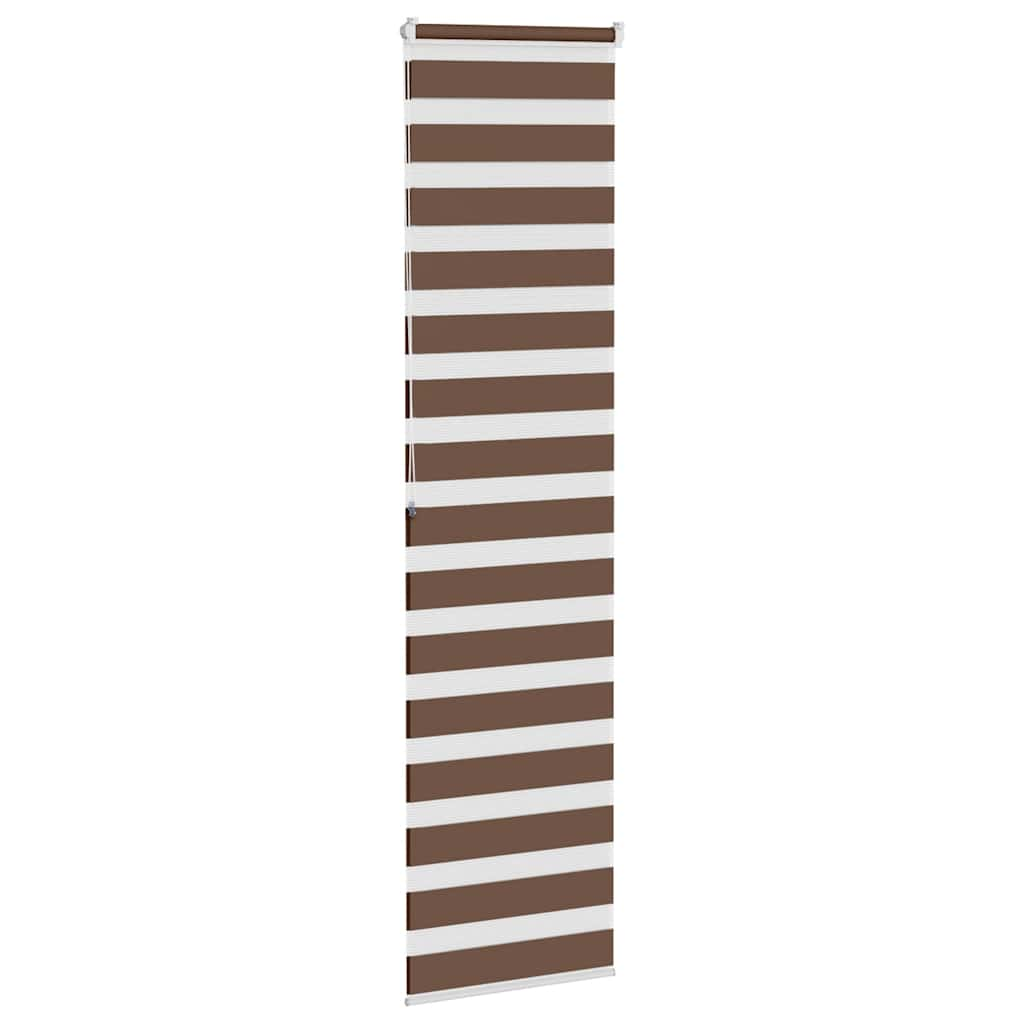 vidaXL Zebra Blind Brown 60x200 cm Fabric Width 55.9 cm Polyester