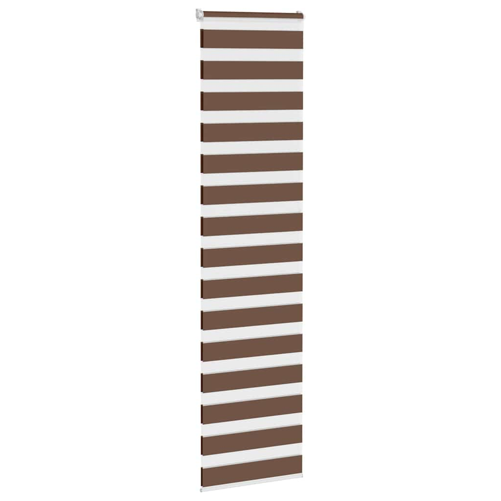 vidaXL Zebra Blind Brown 65x200 cm Fabric Width 60.9 cm Polyester