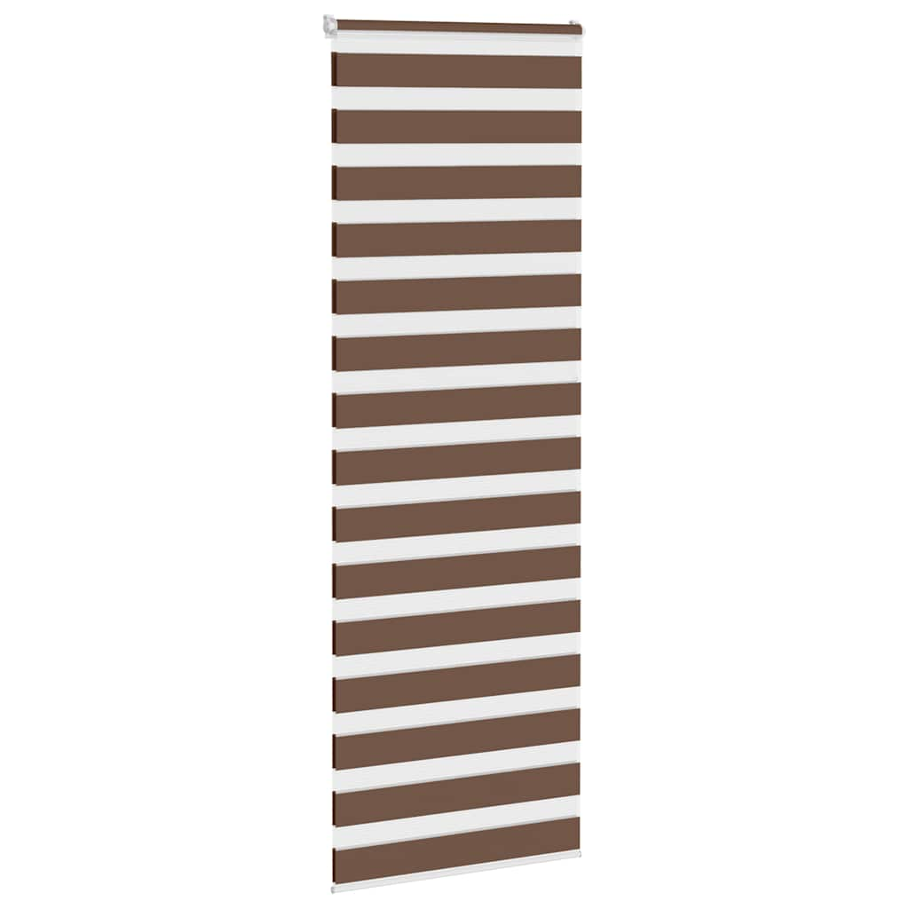 vidaXL Zebra Blind Brown 70x200 cm Fabric Width 65.9 cm Polyester