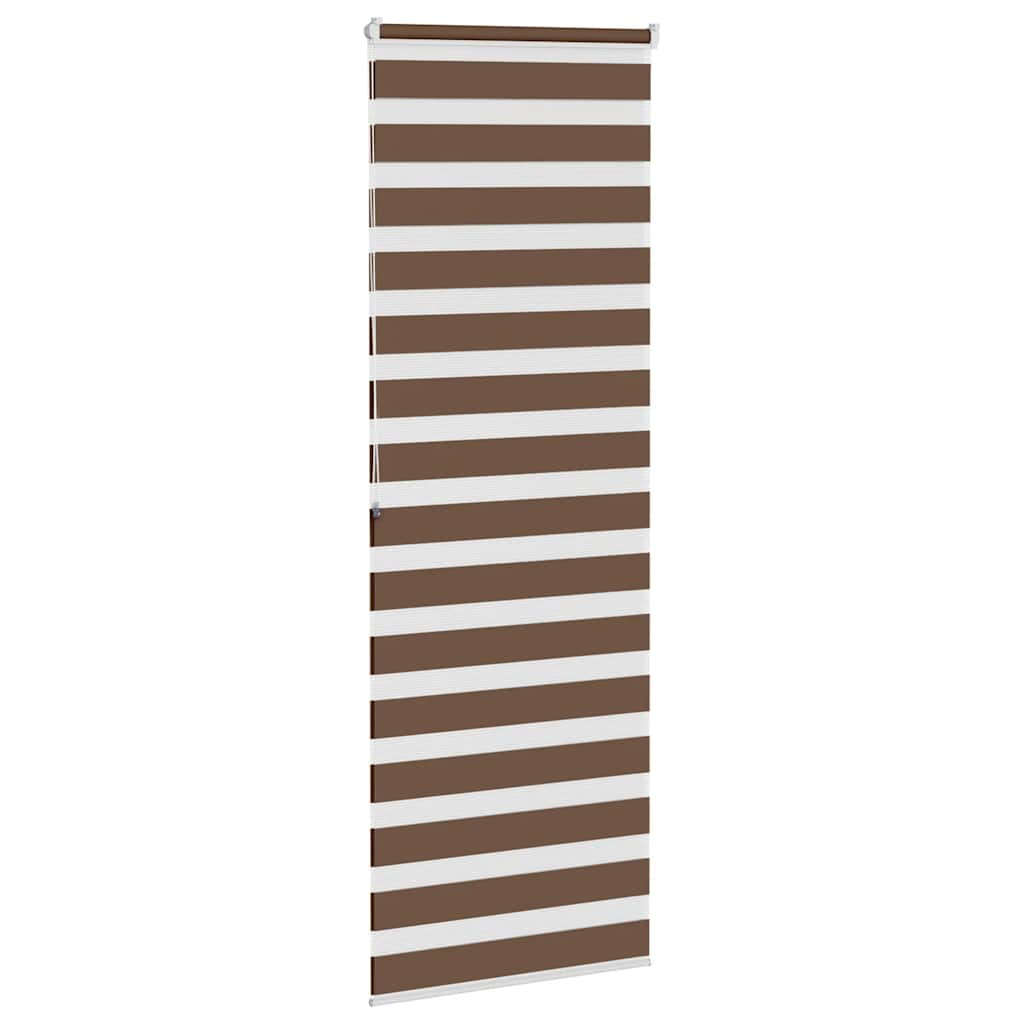 vidaXL Zebra Blind Brown 75x200 cm Fabric Width 70.9 cm Polyester