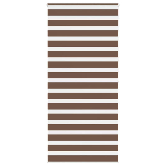 vidaXL Zebra Blind Brown 95x200 cm Fabric Width 90.9 cm Polyester