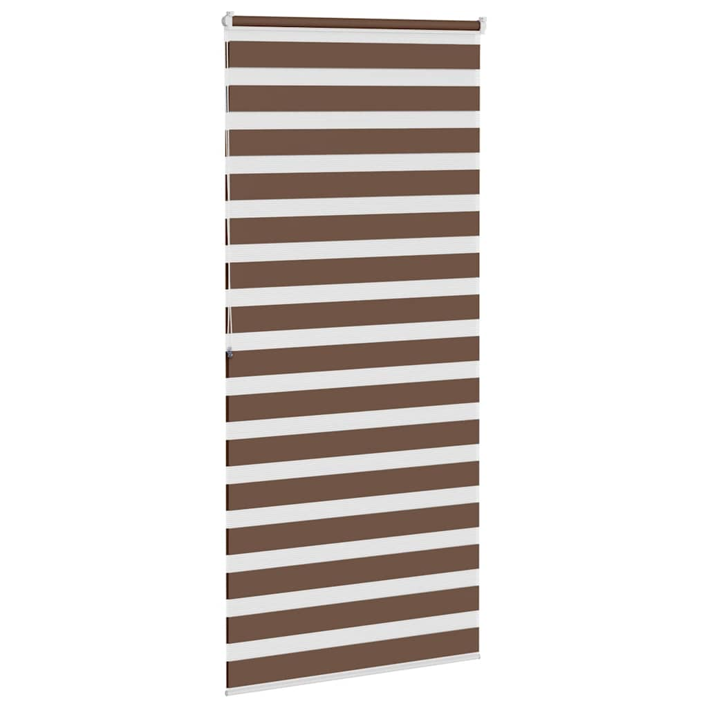 vidaXL Zebra Blind Brown 100x200 cm Fabric Width 95.9 cm Polyester