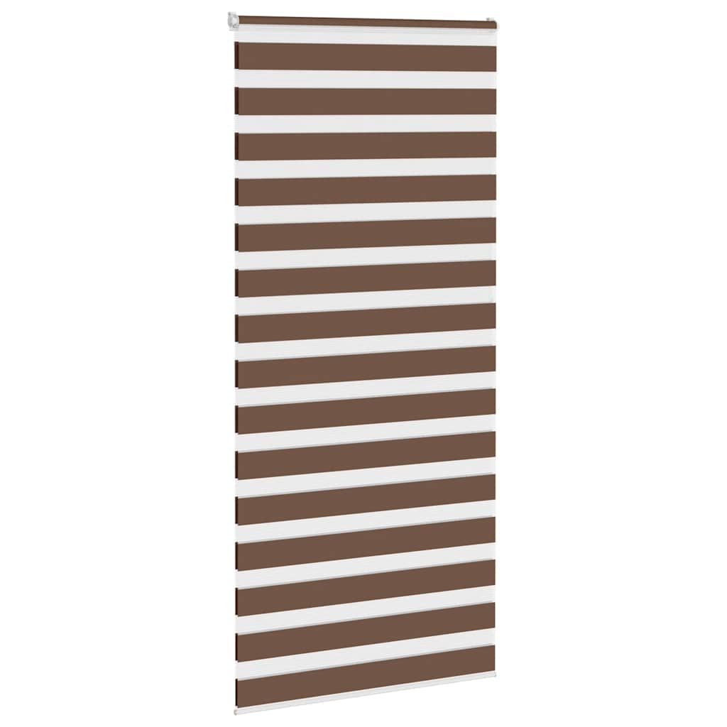 vidaXL Zebra Blind Brown 105x200 cm Fabric Width 100.9 cm Polyester