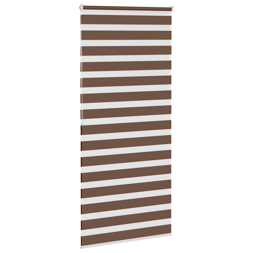 vidaXL Zebra Blind Brown 110x200 cm Fabric Width 105.9 cm Polyester