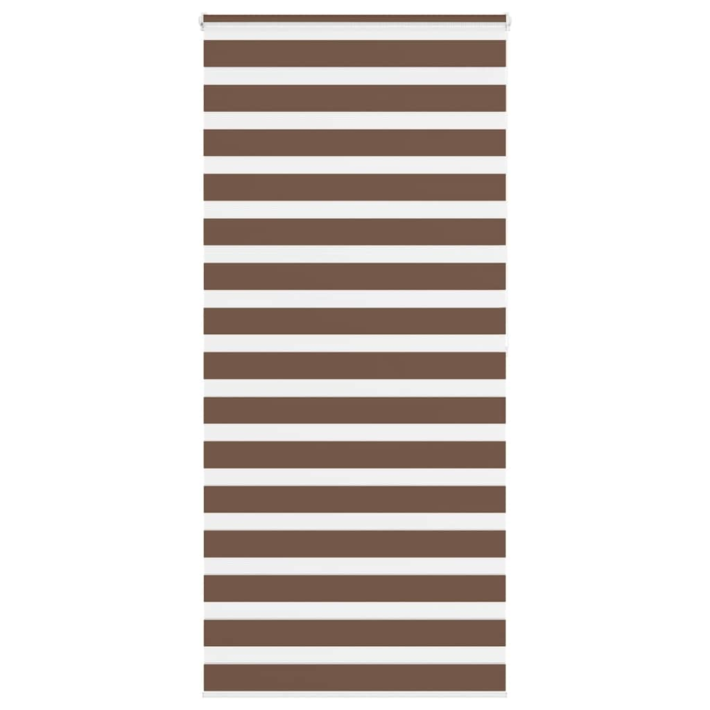 vidaXL Zebra Blind Brown 115x200 cm Fabric Width 110.9 cm Polyester