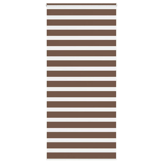 vidaXL Zebra Blind Brown 115x200 cm Fabric Width 110.9 cm Polyester