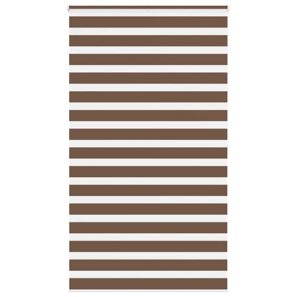 vidaXL Zebra Blind Brown 120x200 cm Fabric Width 115.9 cm Polyester