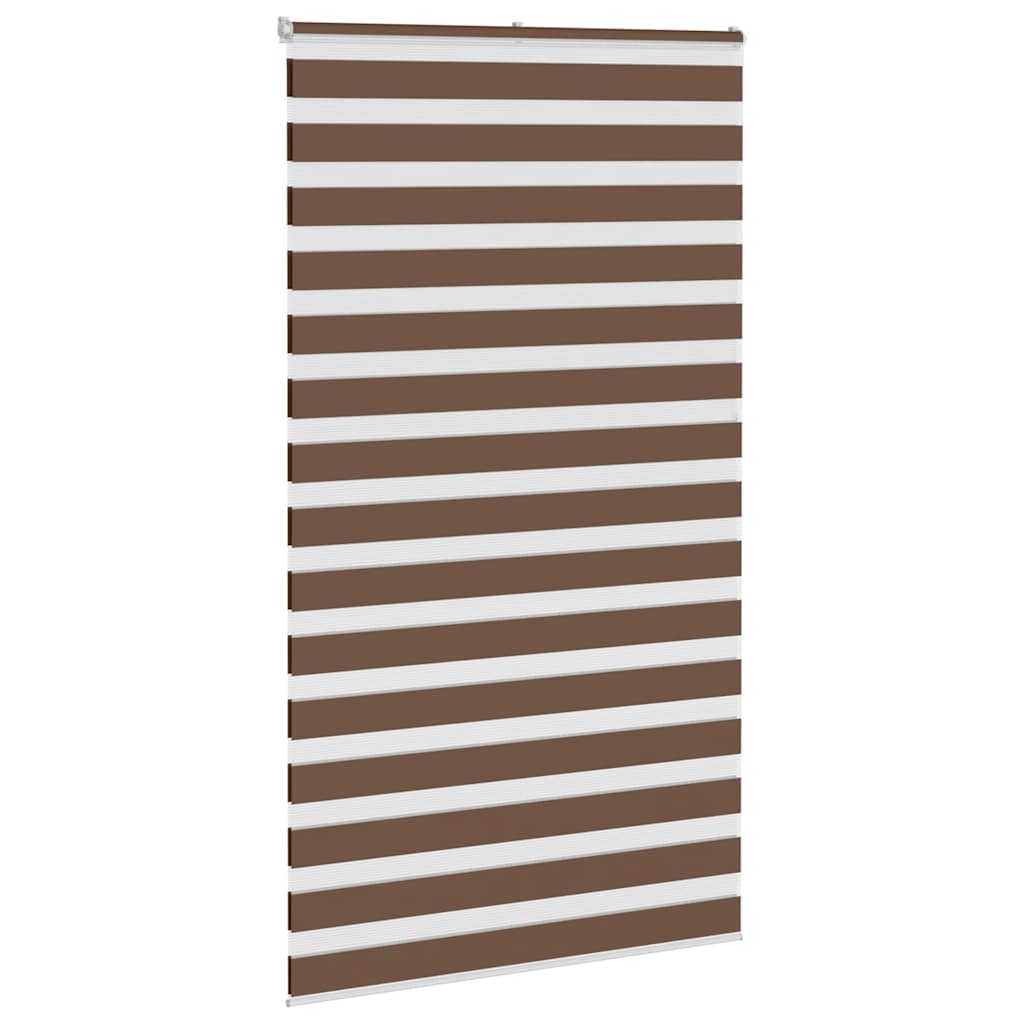 vidaXL Zebra Blind Brown 120x200 cm Fabric Width 115.9 cm Polyester