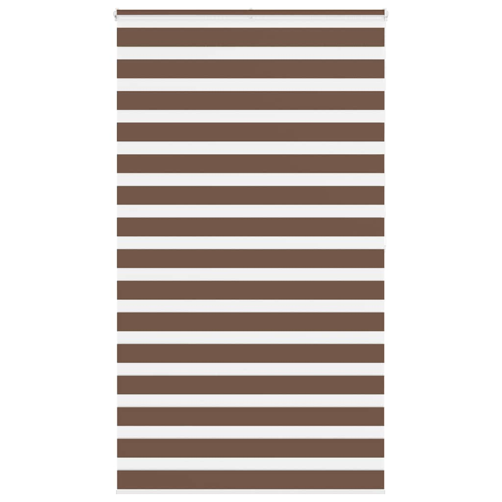 vidaXL Zebra Blind Brown 125x200 cm Fabric Width 120.9 cm Polyester