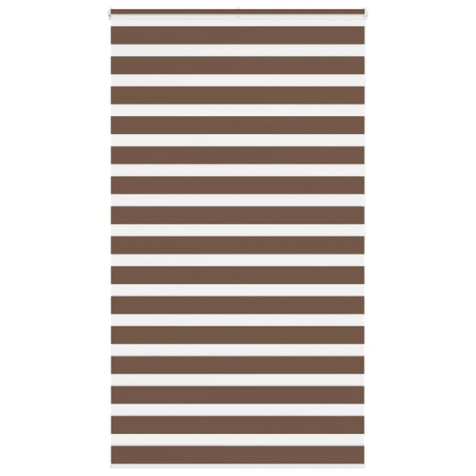 vidaXL Zebra Blind Brown 125x200 cm Fabric Width 120.9 cm Polyester