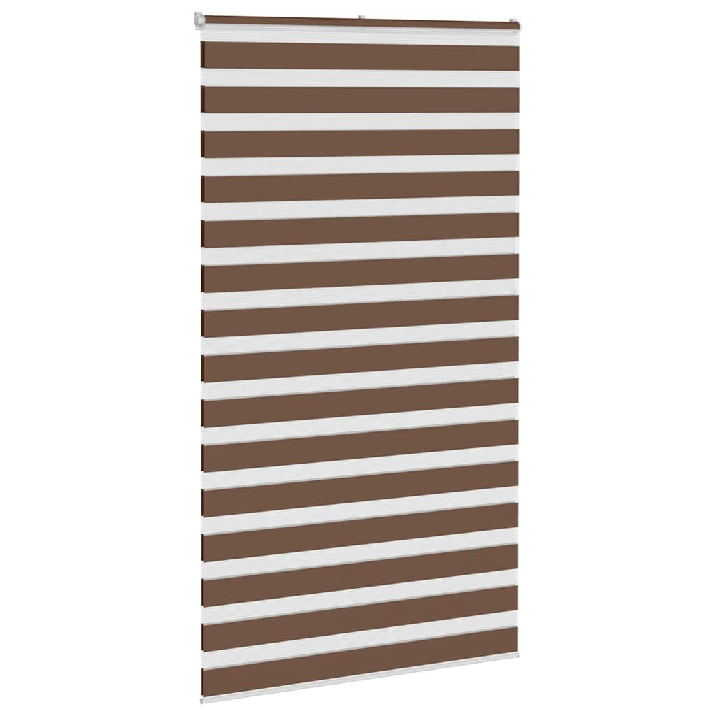 vidaXL Zebra Blind Brown 130x200 cm Fabric Width 125.9 cm Polyester