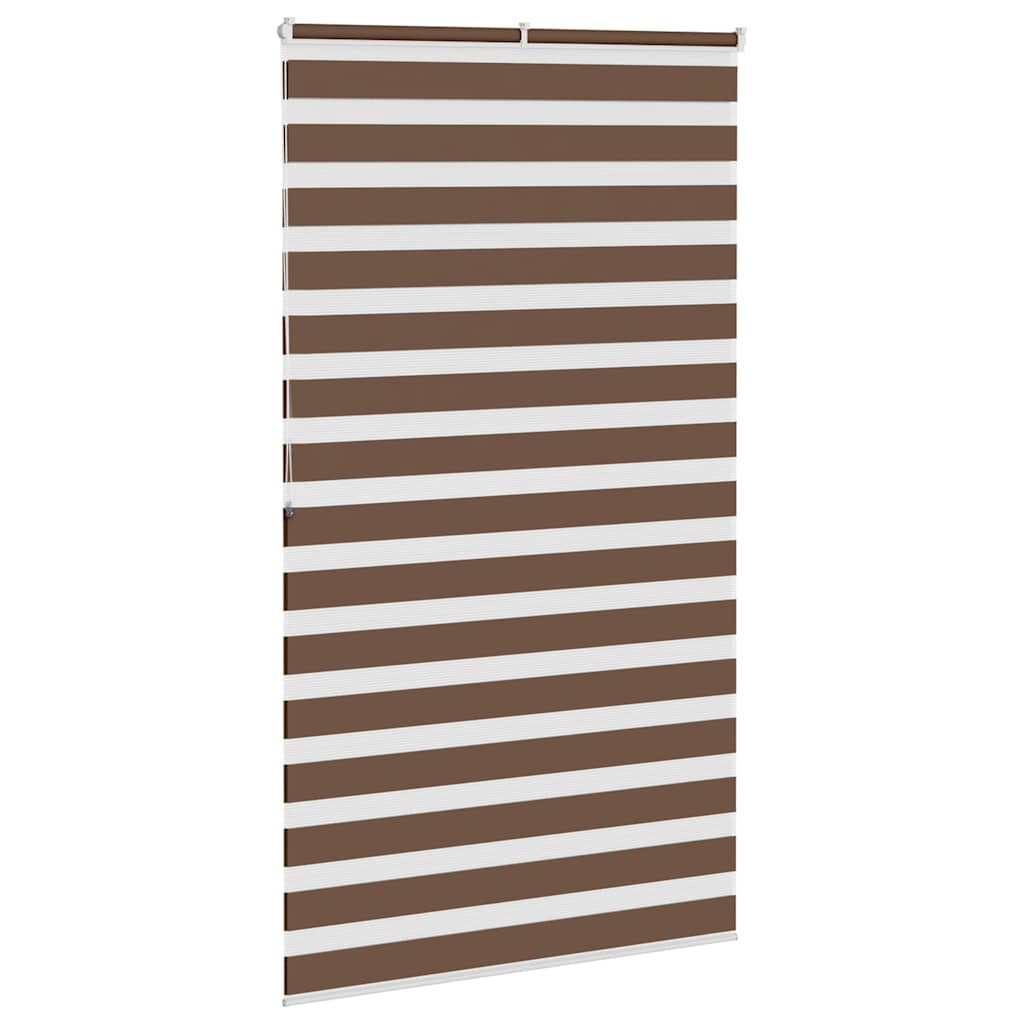 vidaXL Zebra Blind Brown 135x200 cm Fabric Width 130.9 cm Polyester