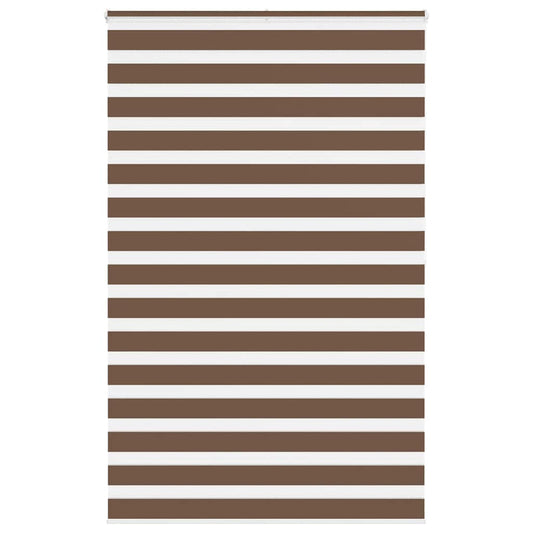 vidaXL Zebra Blind Brown 140x200 cm Fabric Width 135.9 cm Polyester