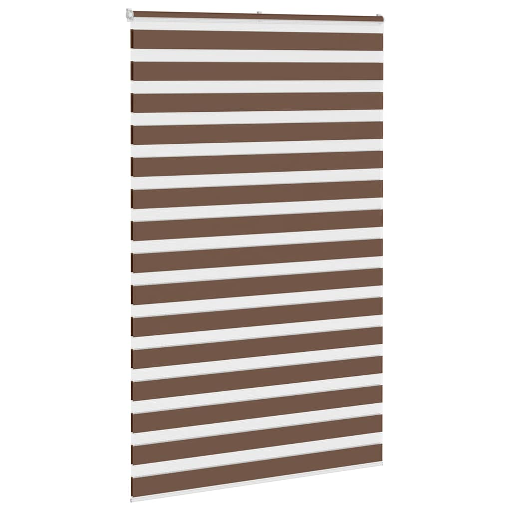 vidaXL Zebra Blind Brown 140x200 cm Fabric Width 135.9 cm Polyester