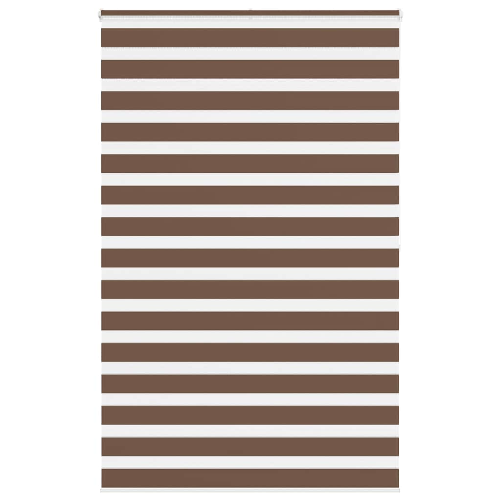 vidaXL Zebra Blind Brown 145x200 cm Fabric Width 140.9 cm Polyester