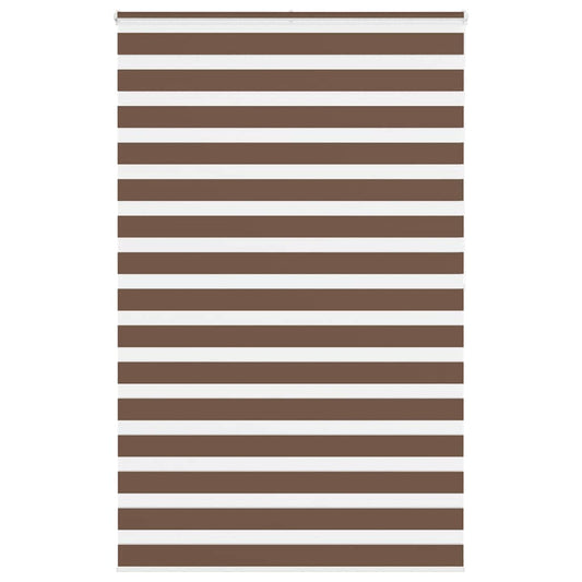 vidaXL Zebra Blind Brown 145x200 cm Fabric Width 140.9 cm Polyester