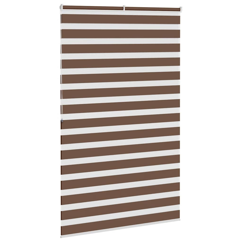 vidaXL Zebra Blind Brown 145x200 cm Fabric Width 140.9 cm Polyester