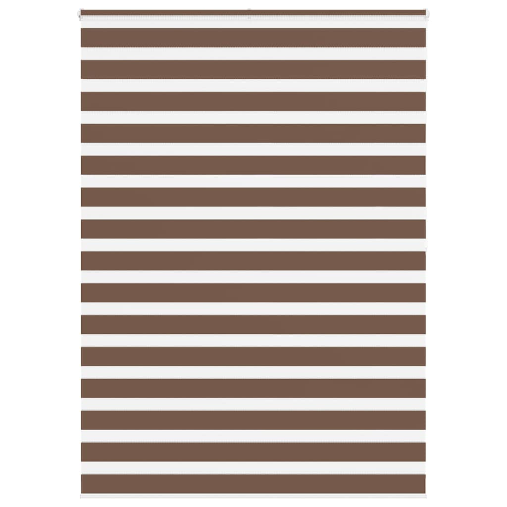 vidaXL Zebra Blind Brown 155x200 cm Fabric Width 150.9 cm Polyester