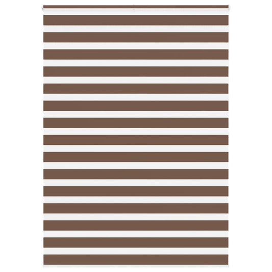 vidaXL Zebra Blind Brown 155x200 cm Fabric Width 150.9 cm Polyester