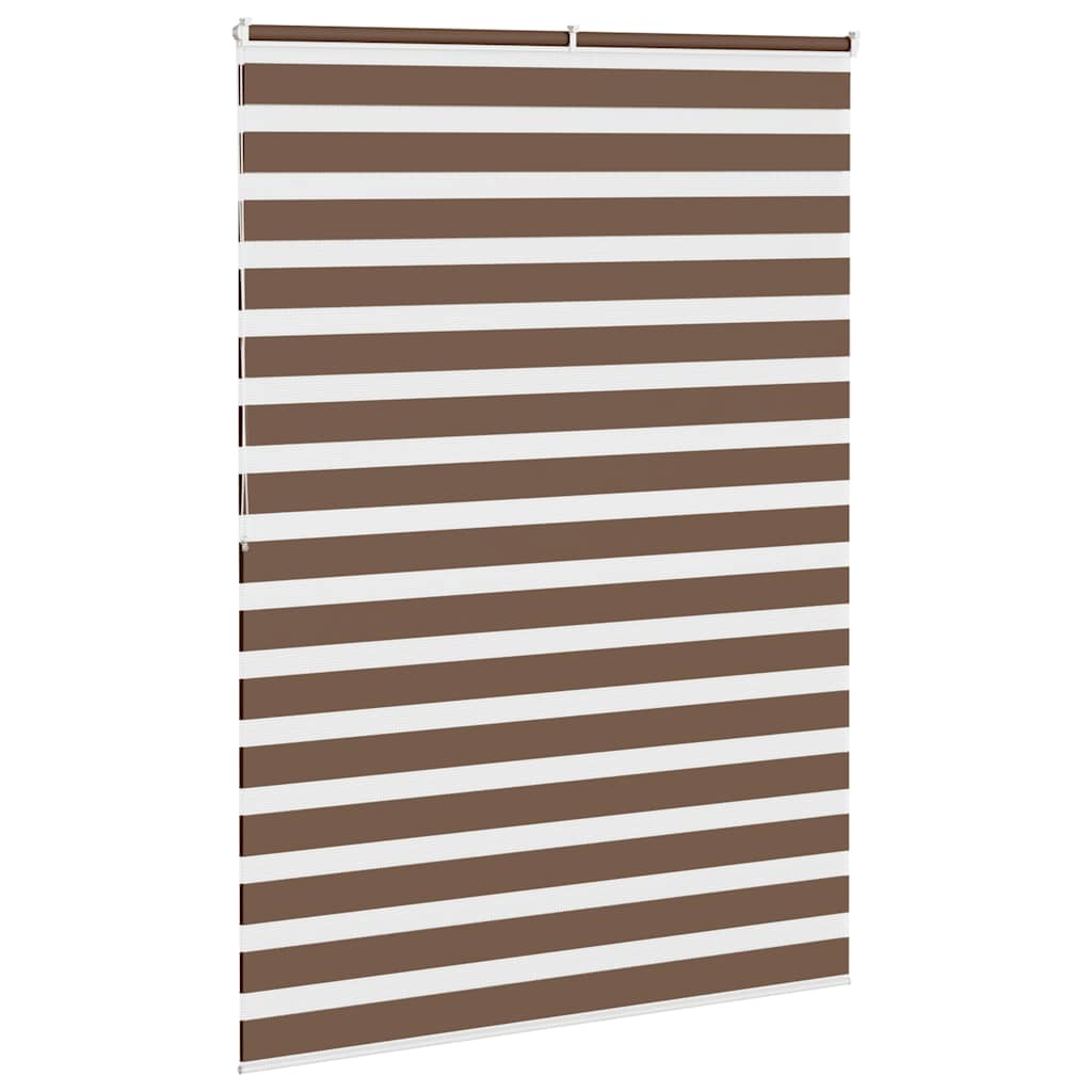 vidaXL Zebra Blind Brown 155x200 cm Fabric Width 150.9 cm Polyester