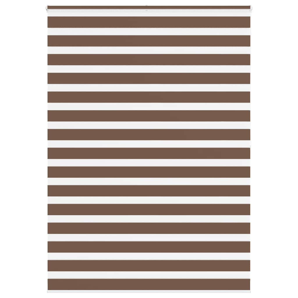 vidaXL Zebra Blind Brown 165x200 cm Fabric Width 160.9 cm Polyester