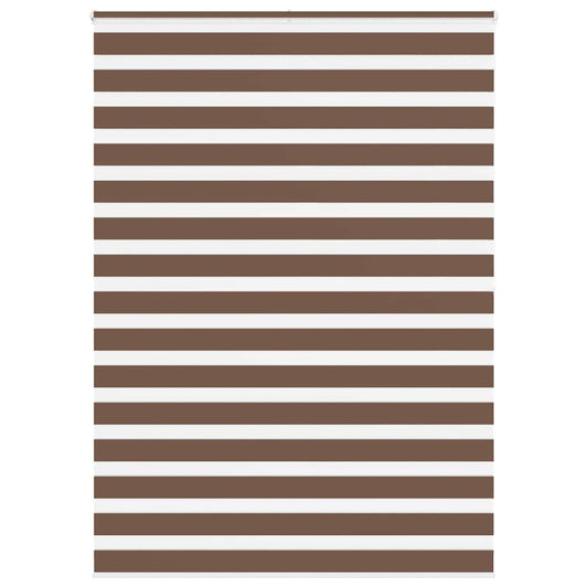 vidaXL Zebra Blind Brown 165x200 cm Fabric Width 160.9 cm Polyester