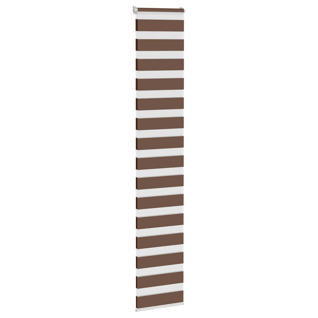 vidaXL Zebra Blind Brown 40x230 cm Fabric Width 35.9 cm Polyester