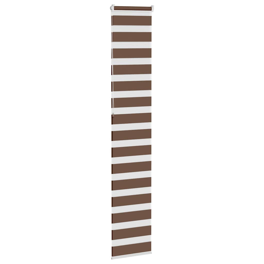 vidaXL Zebra Blind Brown 40x230 cm Fabric Width 35.9 cm Polyester